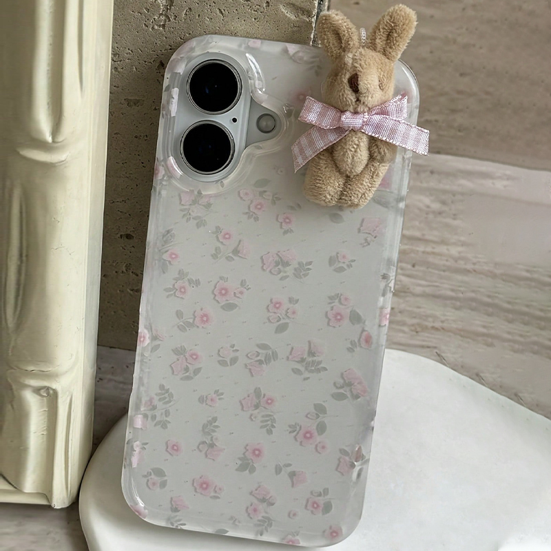 Phone Cases Pinterest - 3D Lattice Bow Brown Rabbit Floral