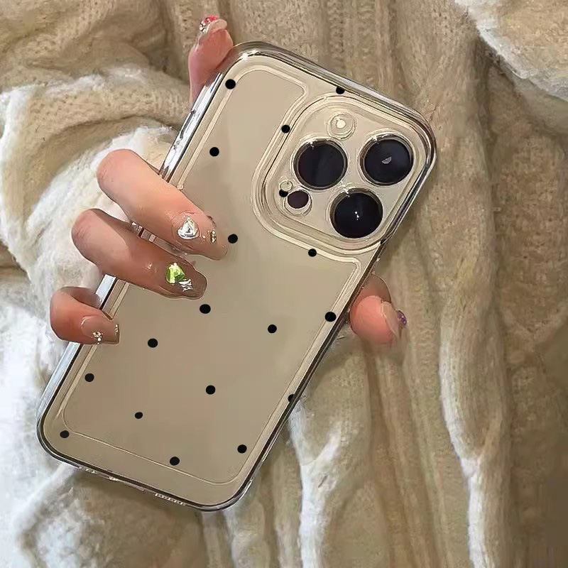 Phone Cases Pinterest - Simple Black Small Dot Transparent Phone