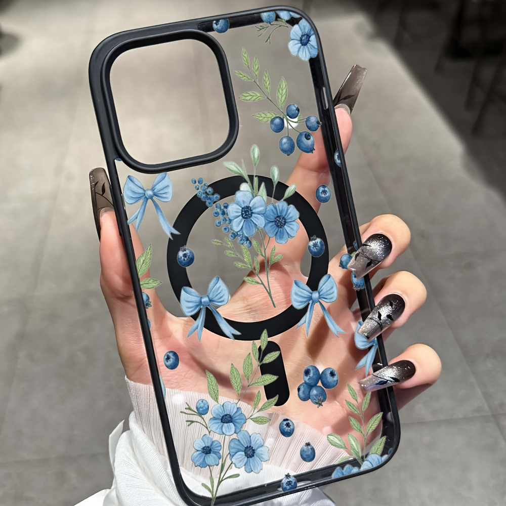 Phone Cases Popular - Blueberry Floral Clear Case For iPhone