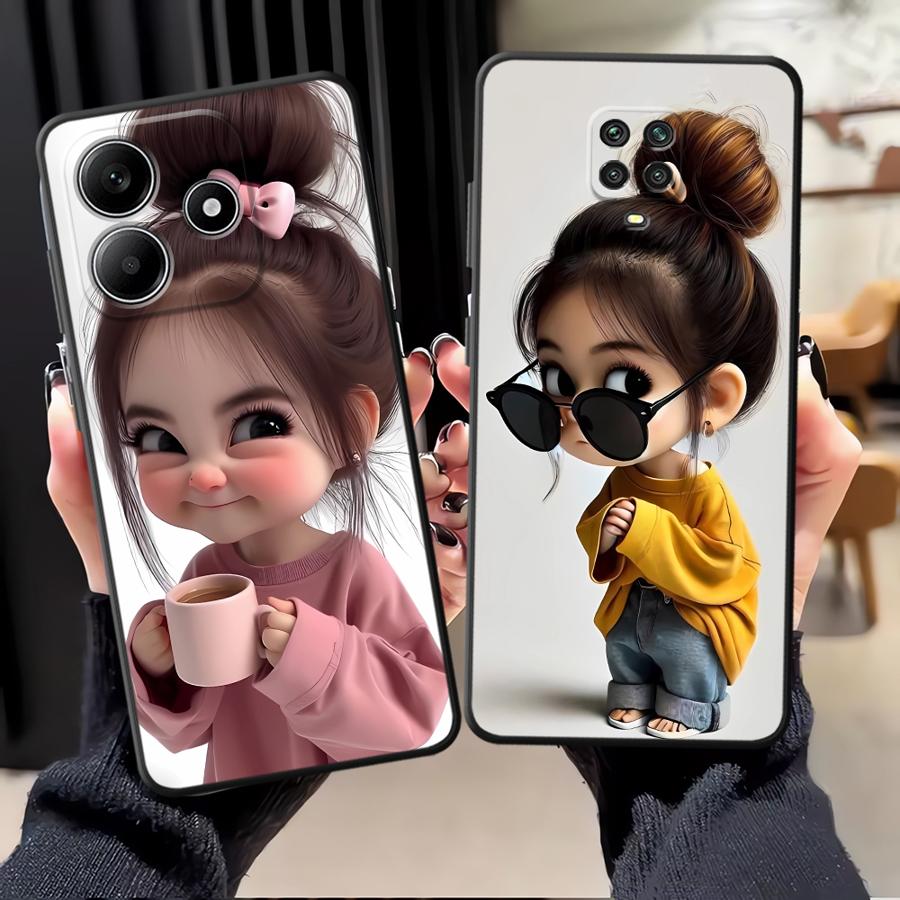 Phone Cases Xiaomi Redmi 12 - Cartoon Girl Pattern Funda Phone Cover