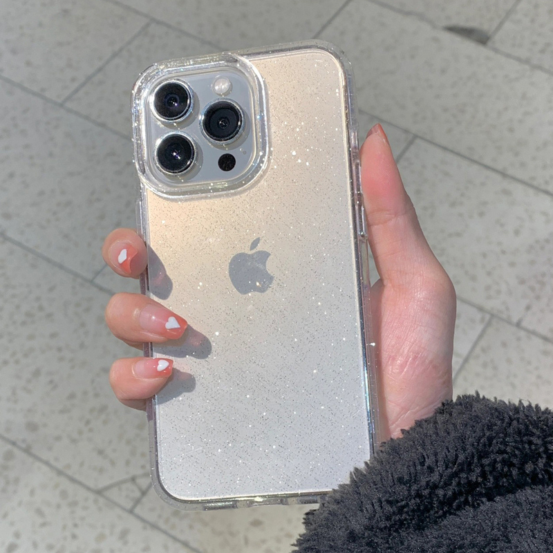 Phone Cases Y2K - Transparent Simple Glitter Phone Case For