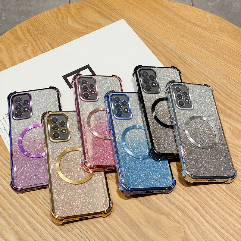 Buy Phone Cases - Plating Shockproof Clear Magnetic Ring Phone
