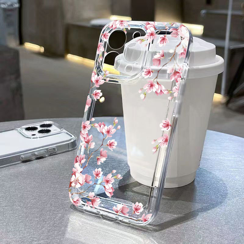 Phone Cases Designer - Pink Flower Design Transparent Phone Case