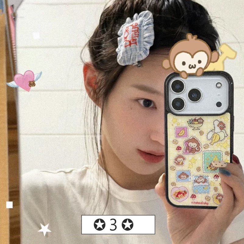Phone Cases Y2K - Korean Ins Blue Yellow Monkey Banana