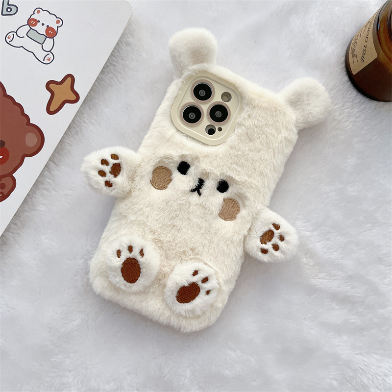 Korean 3D Cartoon Bear Fluffy  - Phone Cases For Iphone 17 recension och pris