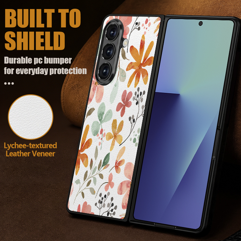 Colorful Flower Printed PU Lea - Phone Cases Z Fold 4 recension och pris