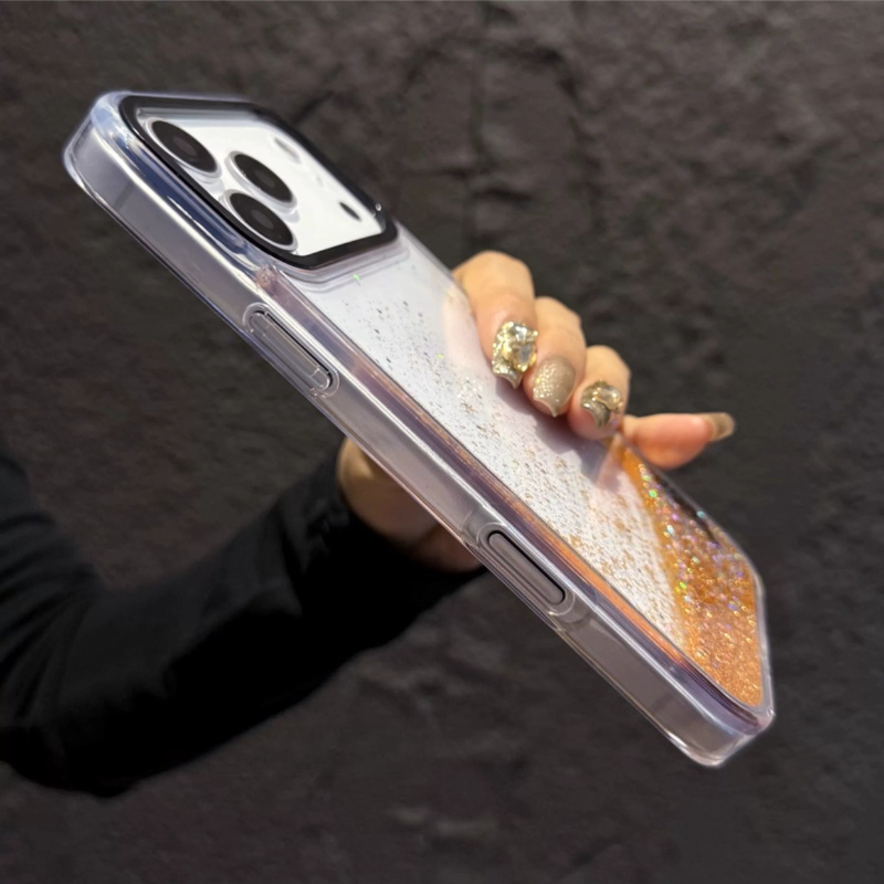 Gold Dynamic Quicksand Liquid  - Silicone Liquid Case recension och pris