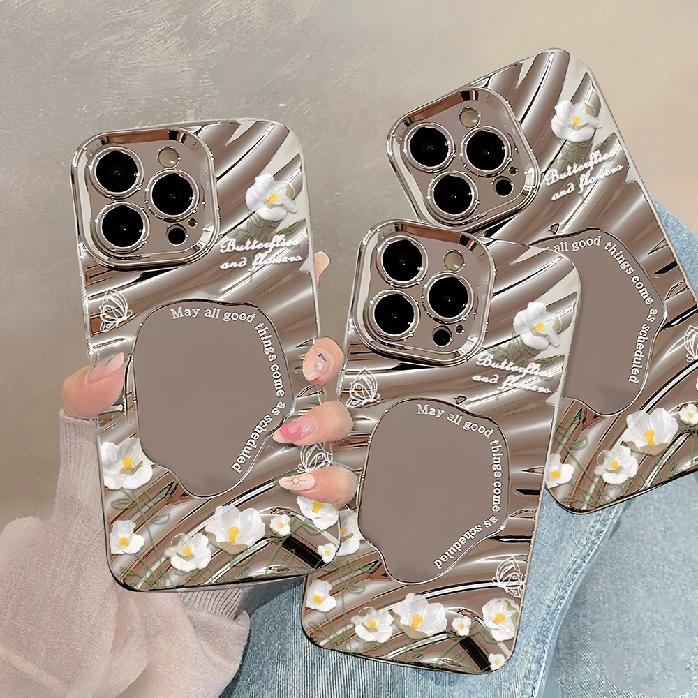 Silver Pattern Mirror Phone Ca - Phone Cases Expensive recension och pris
