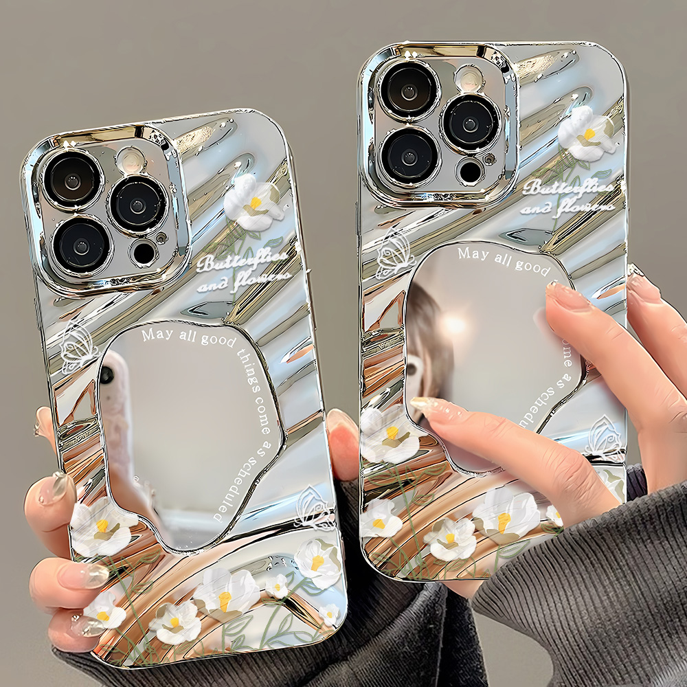Silver Pattern Mirror Phone Ca - Phone Cases Expensive recension och pris