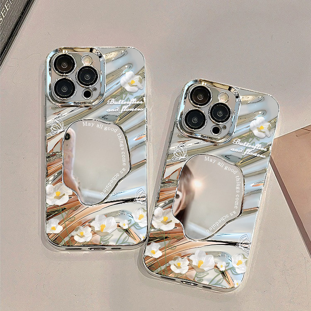 Silver Pattern Mirror Phone Ca - Phone Cases Expensive recension och pris