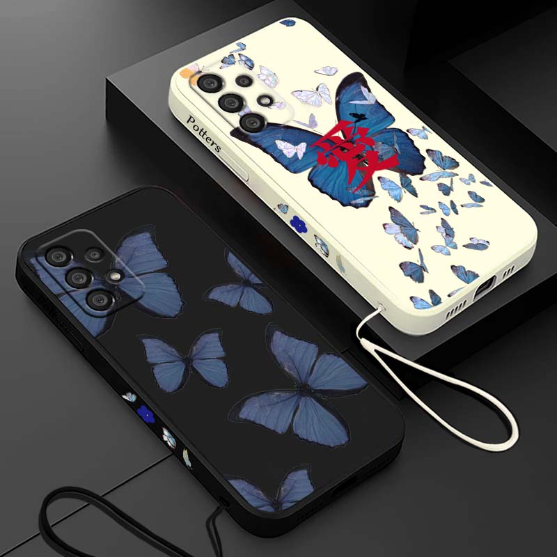 Blue butterfly fashion For Sam - Silicone Liquid Case recension och pris