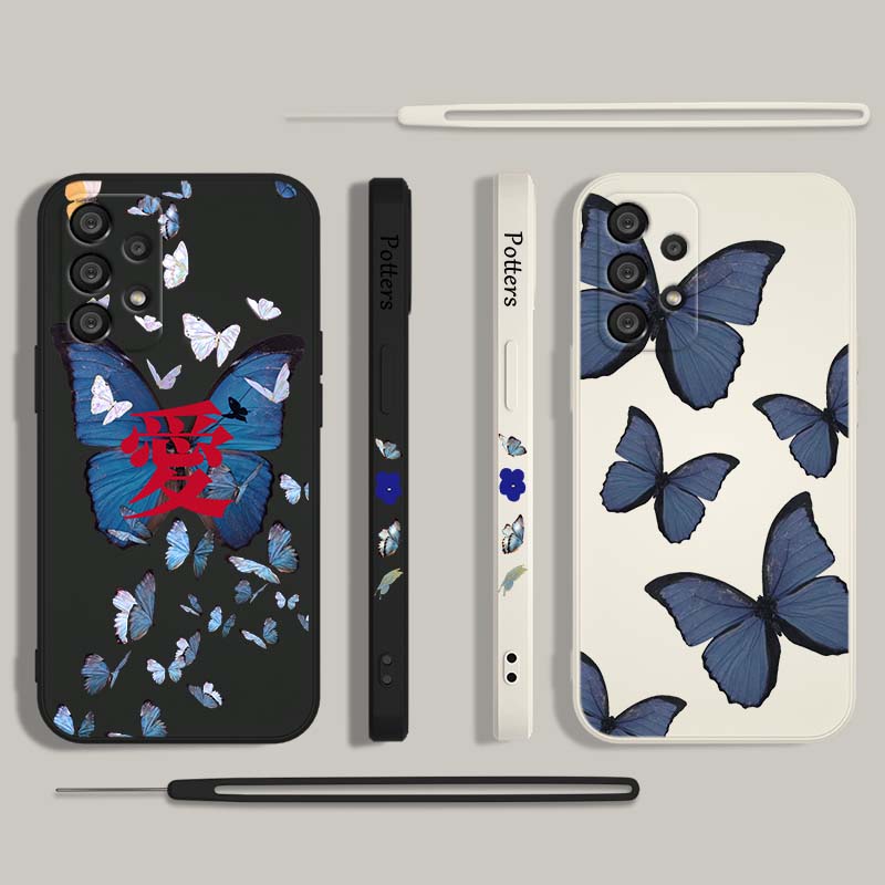 Blue butterfly fashion For Sam - Silicone Liquid Case recension och pris
