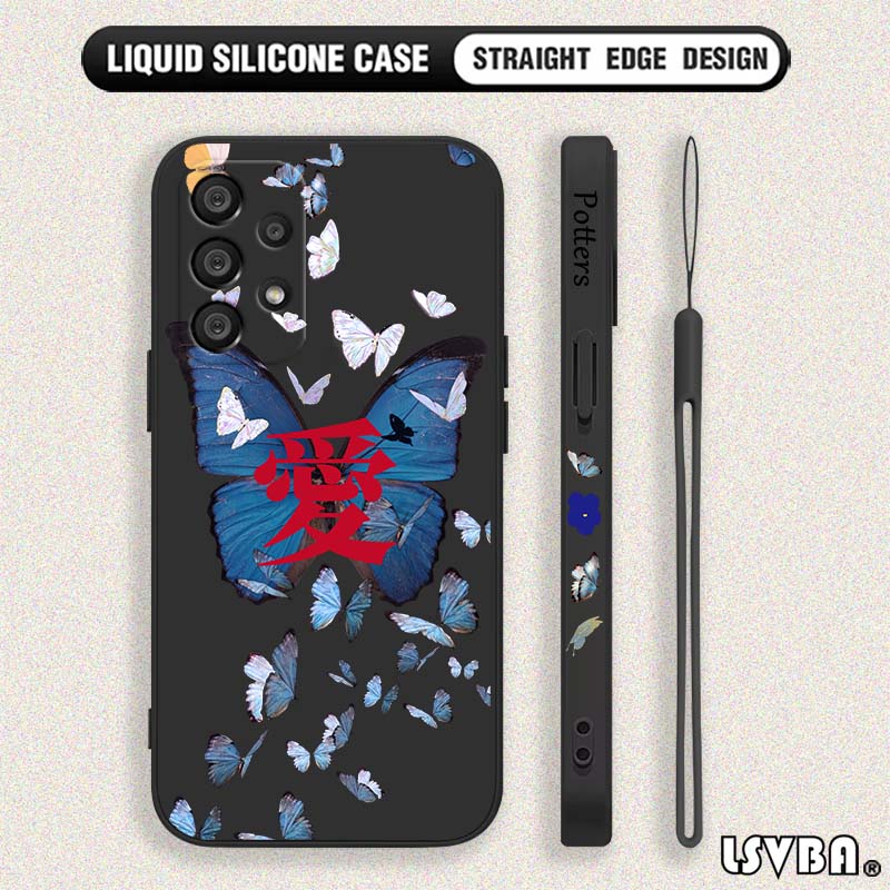 Blue butterfly fashion For Sam - Silicone Liquid Case recension och pris