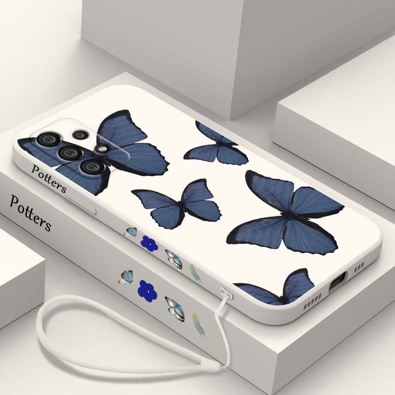 Blue butterfly fashion For Sam - Silicone Liquid Case recension och pris