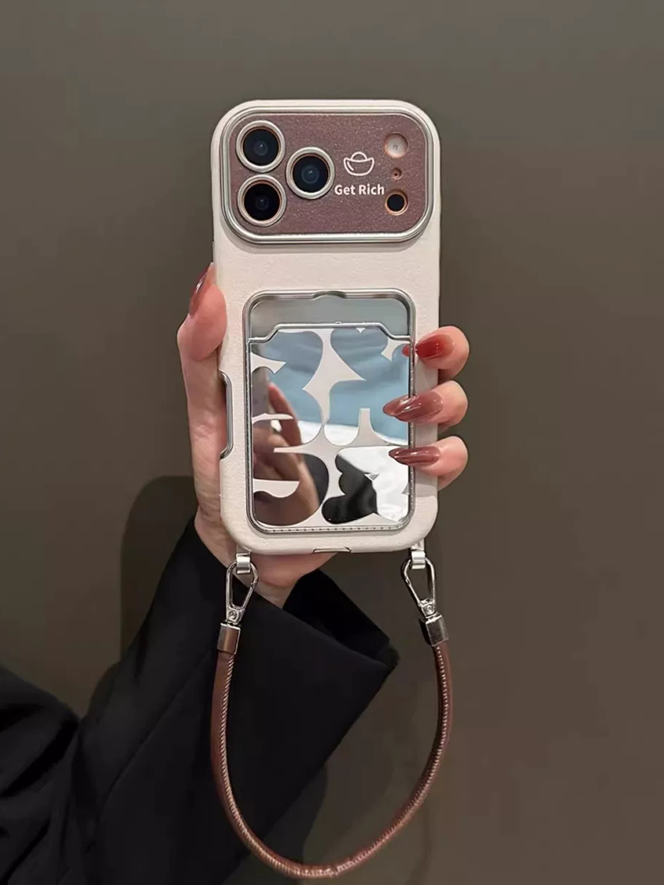 Luxury Leather Mirror Card Hol - Phone Cases Expensive recension och pris