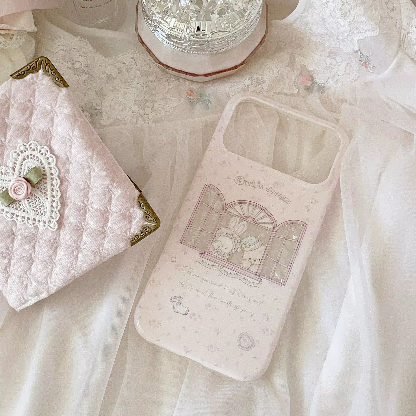 Kawaii Bunny Bear Floral Pink  - Phone Cases Y2K recension och pris