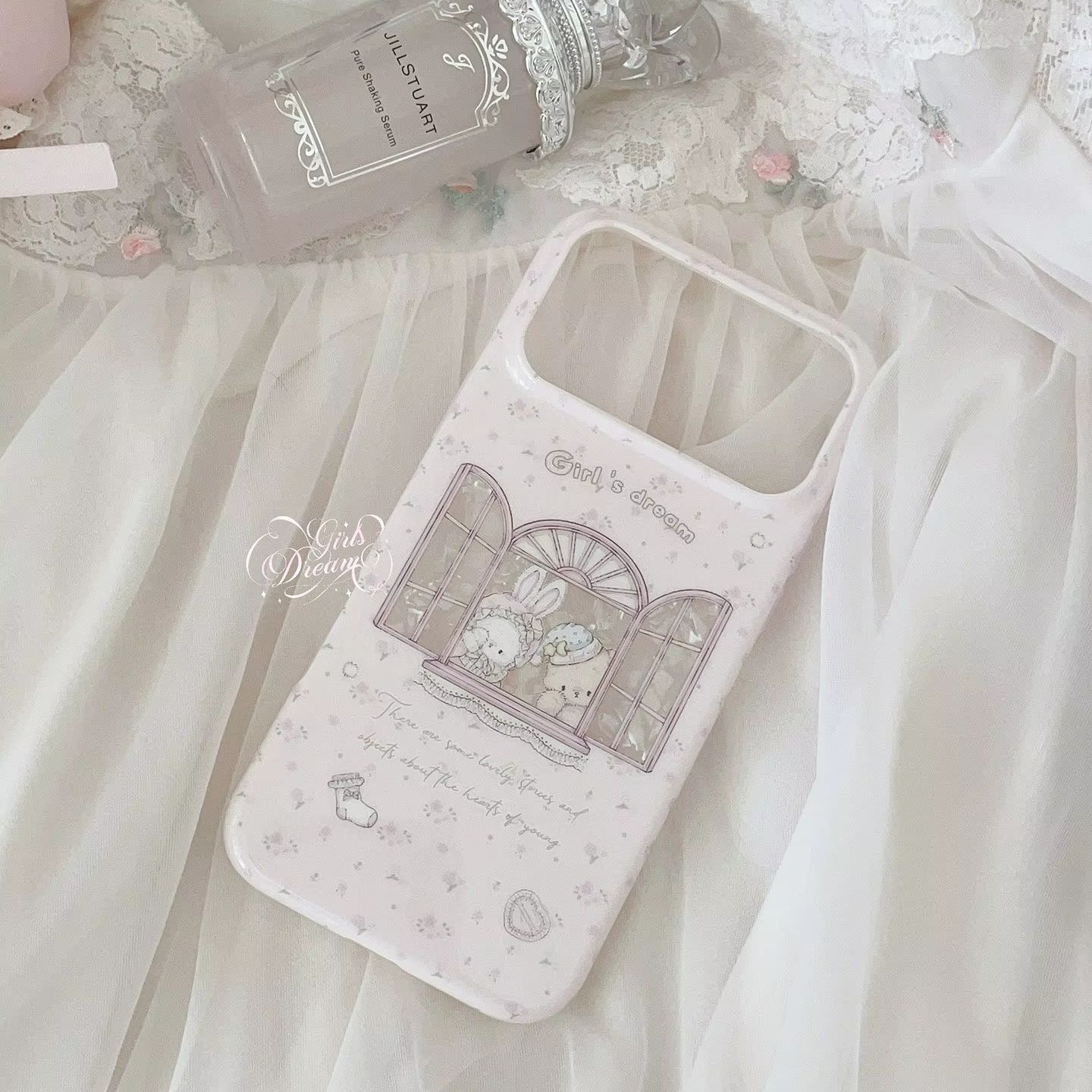 Kawaii Bunny Bear Floral Pink  - Phone Cases Y2K recension och pris