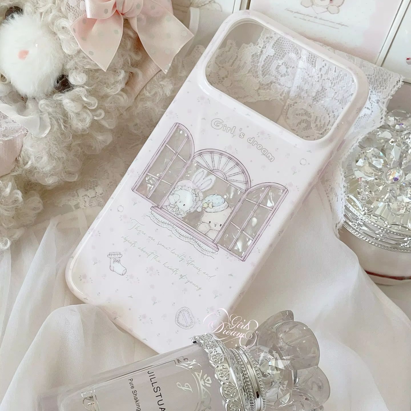 Kawaii Bunny Bear Floral Pink  - Phone Cases Y2K recension och pris