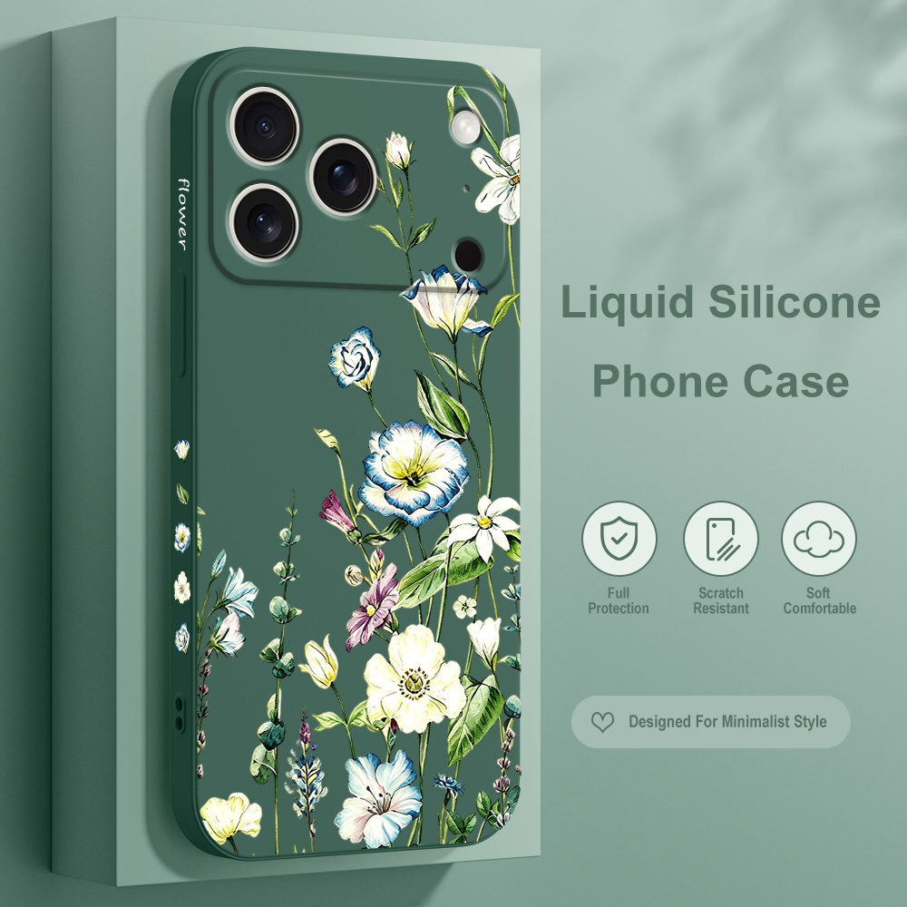 Meadow Bloom Phone Case For iP - Silicone Liquid Case recension och pris