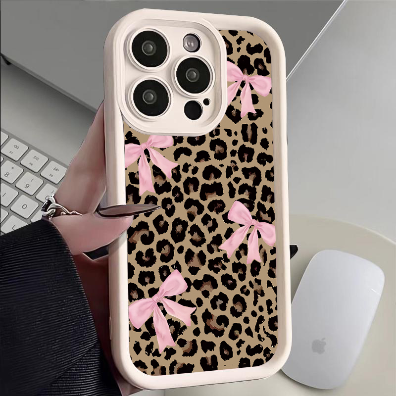 Luxury Leopard Print Bow Phone - Phone Cases Expensive recension och pris