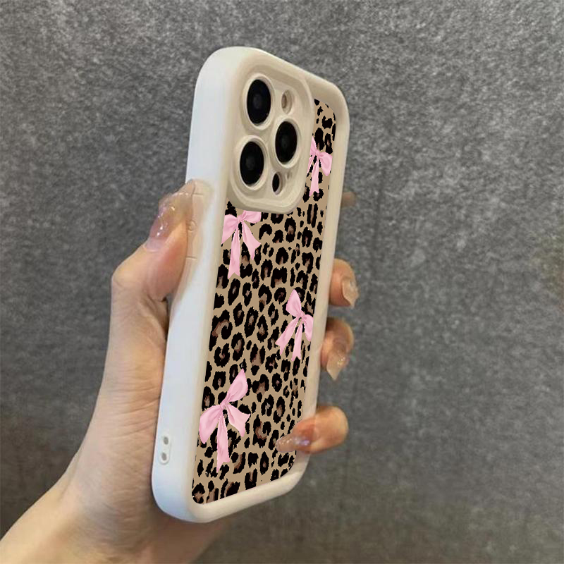 Luxury Leopard Print Bow Phone - Phone Cases Expensive recension och pris
