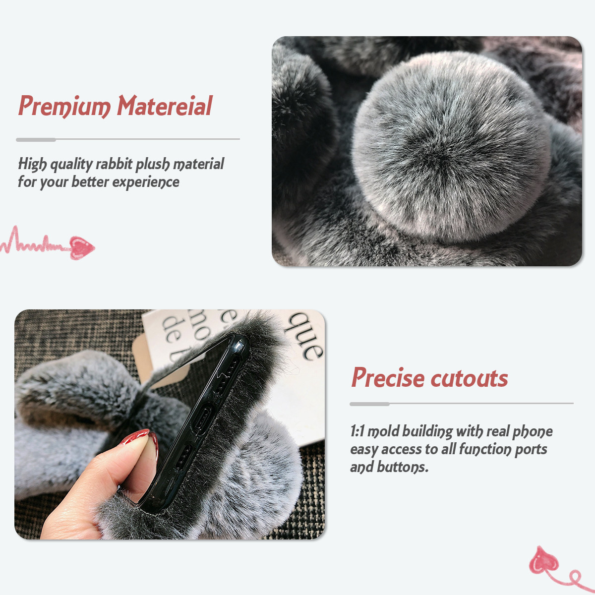 Black Adorable Rabbit Design P - Phone Cases Designer recension och pris