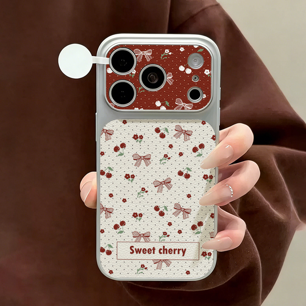 Sweet Cherry Bow Leather Phone - Phone Cases Cherry recension och pris