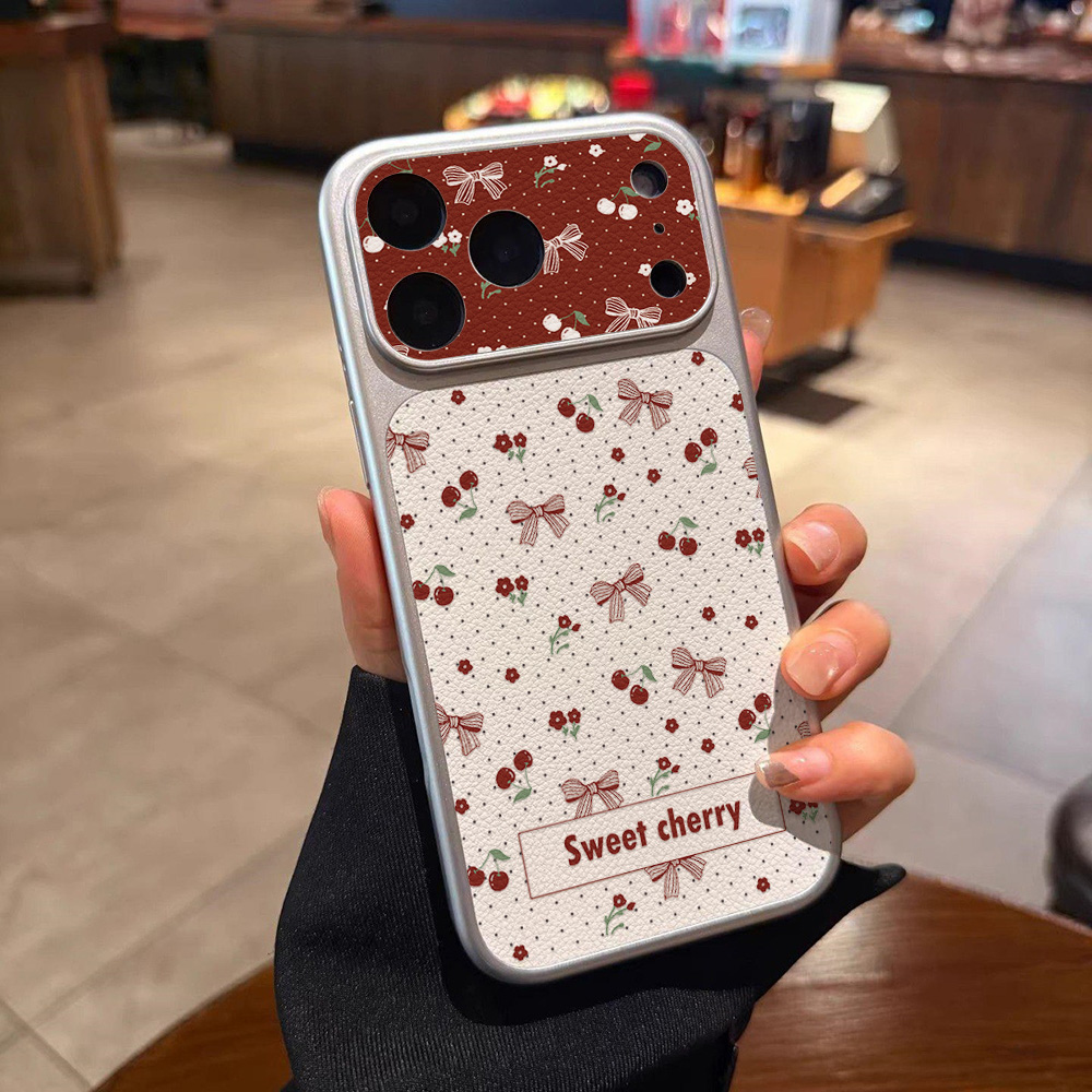 Sweet Cherry Bow Leather Phone - Phone Cases Cherry recension och pris