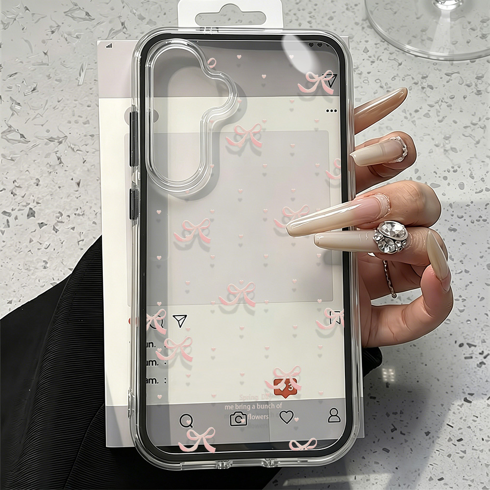 Cute Pink Bow Soft Phone Case  - Phone Cases Luxury recension och pris