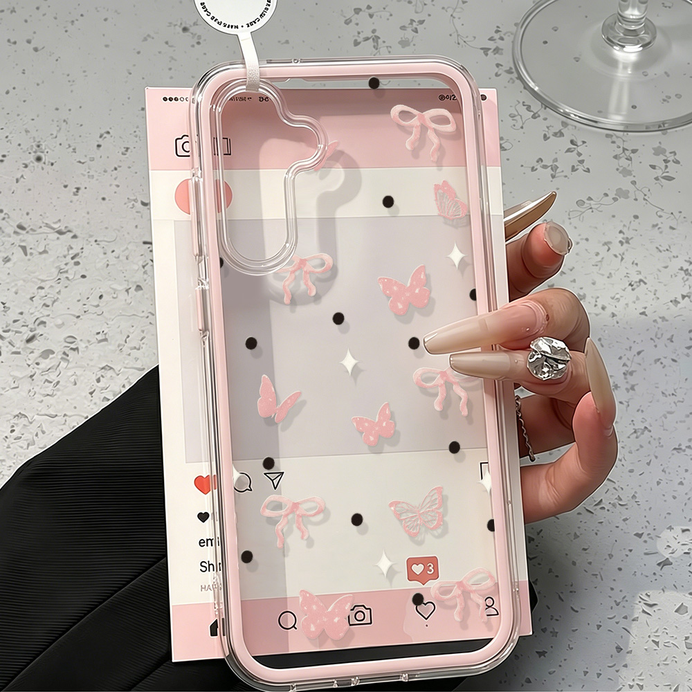 Cute Pink Bow Soft Phone Case  - Phone Cases Luxury recension och pris