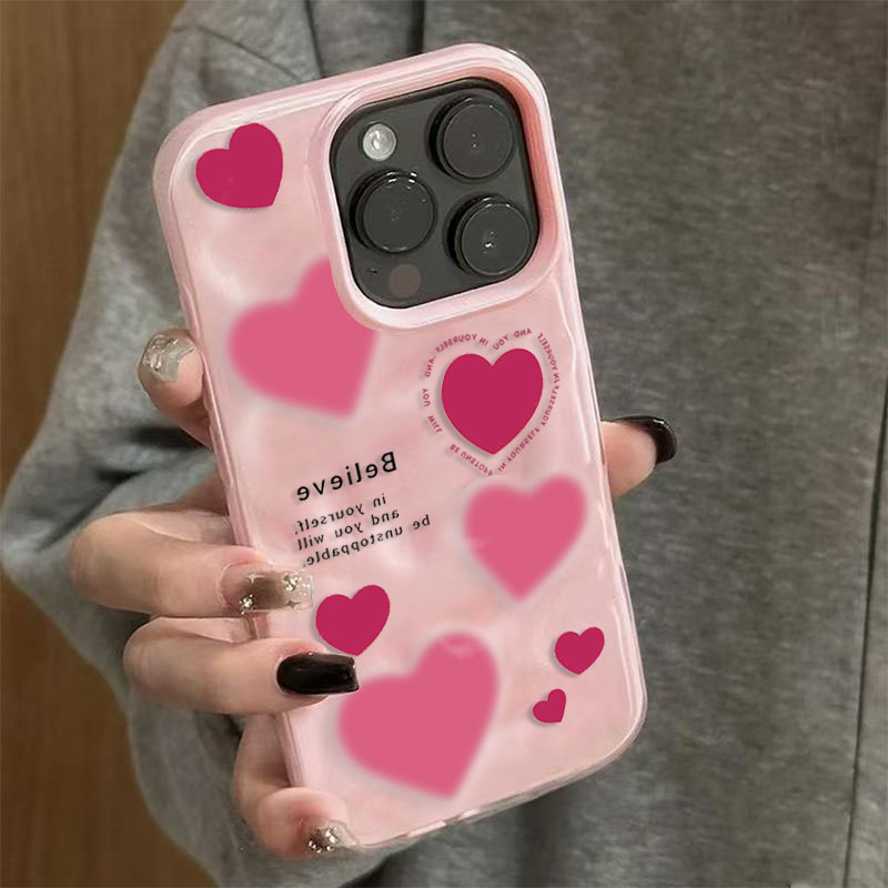 Luxury Pink Love Heart Folds T - Phone Cases Expensive recension och pris