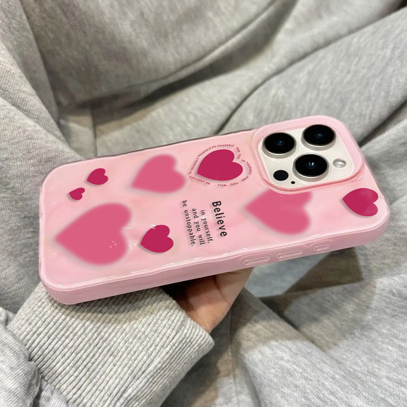 Luxury Pink Love Heart Folds T - Phone Cases Expensive recension och pris