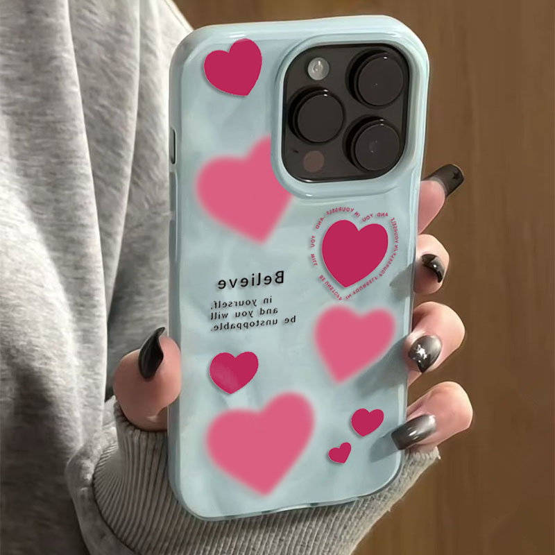 Luxury Pink Love Heart Folds T - Phone Cases Expensive recension och pris