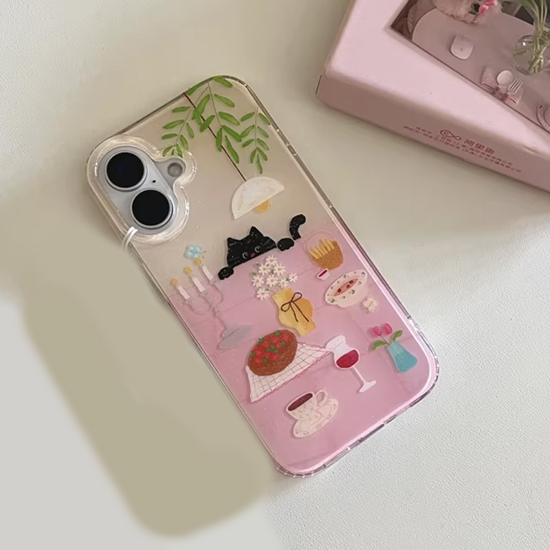 Ins Girl Cute Dining Table Lit - Phone Cases Y2K recension och pris