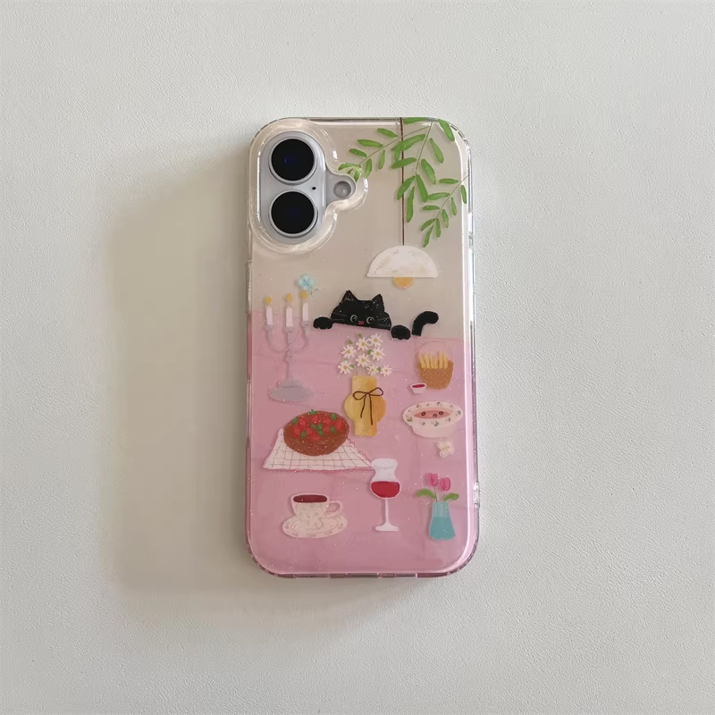 Ins Girl Cute Dining Table Lit - Phone Cases Y2K recension och pris