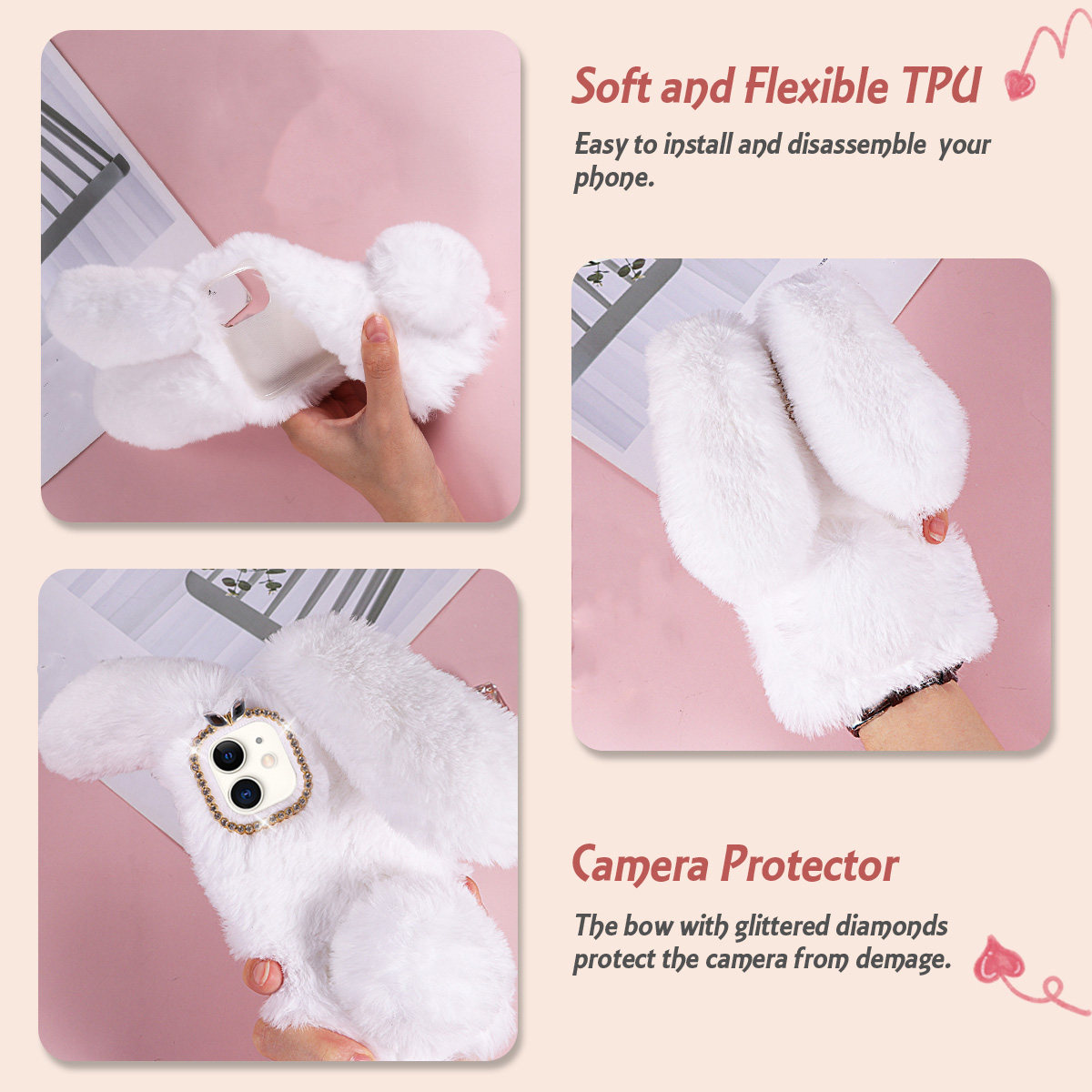 White 6.1 Inch Adorable Rabbit - Phone Cases Designer recension och pris