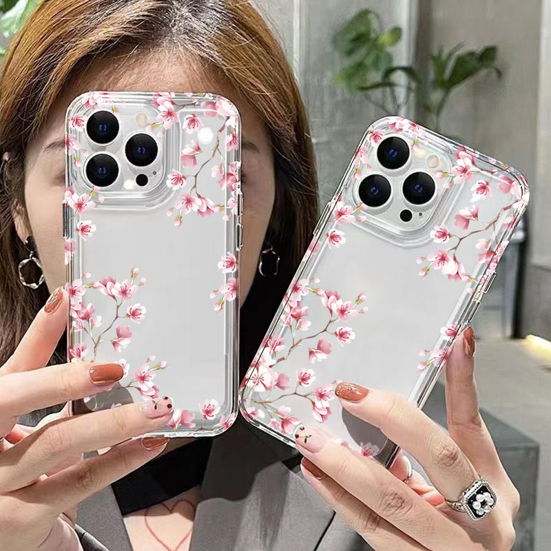 Pink Flower Design Transparent - Phone Cases Designer recension och pris