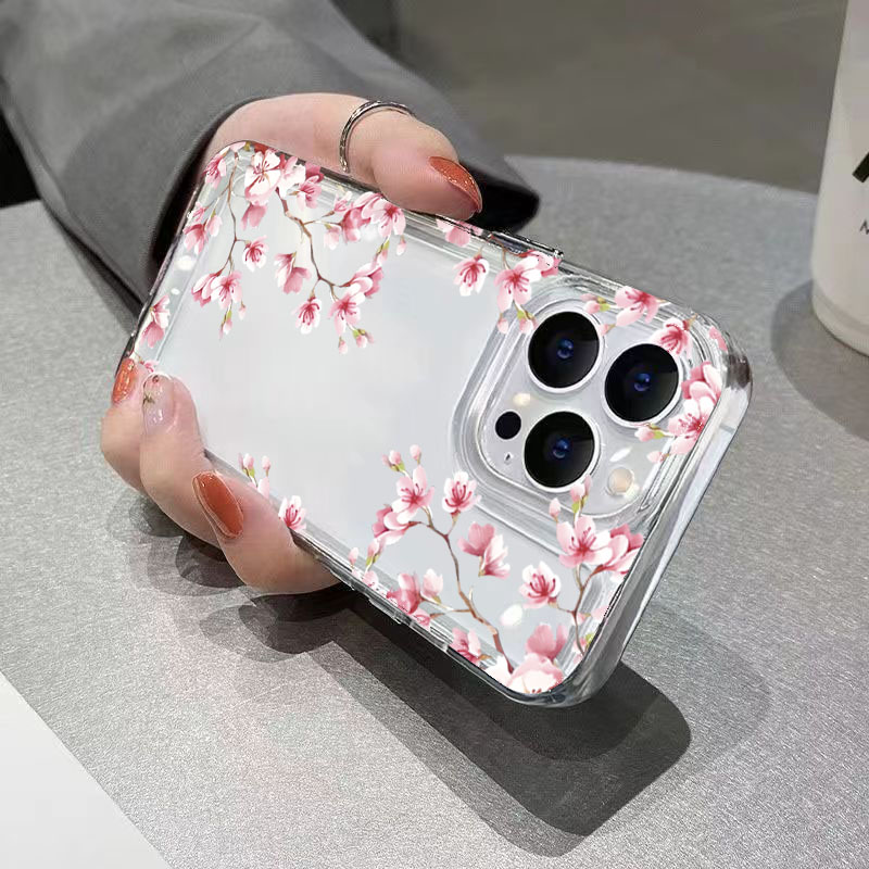 Pink Flower Design Transparent - Phone Cases Designer recension och pris