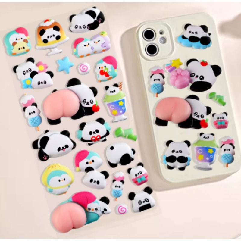 Cute 3D Panda Cartoon Stress R - Phone Cases Rubber recension och pris