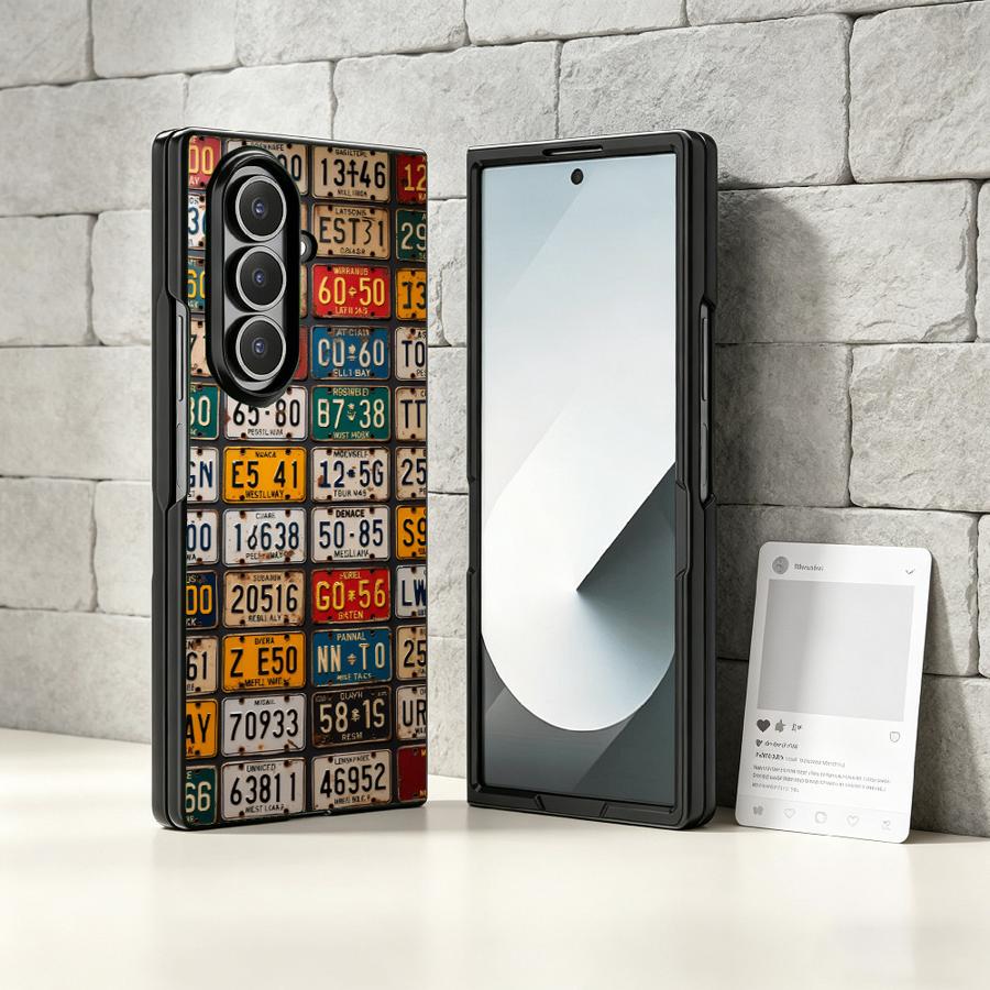 Retro License Plate Phone Cove - Phone Cases Z Fold 4 recension och pris