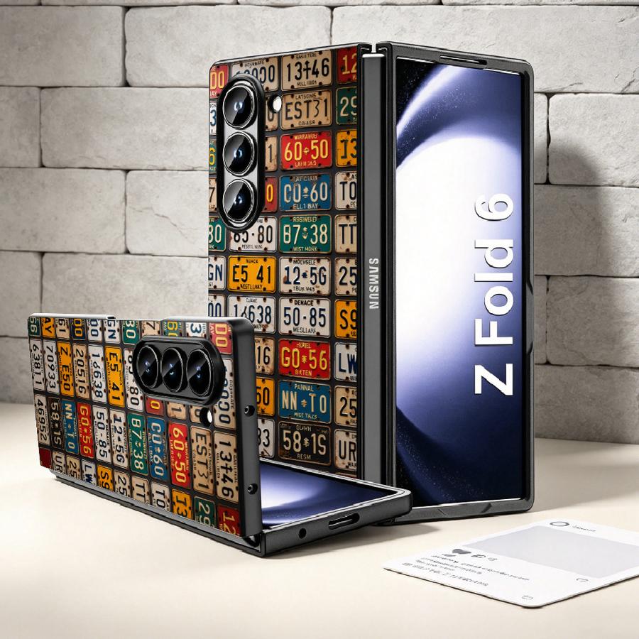 Retro License Plate Phone Cove - Phone Cases Z Fold 4 recension och pris