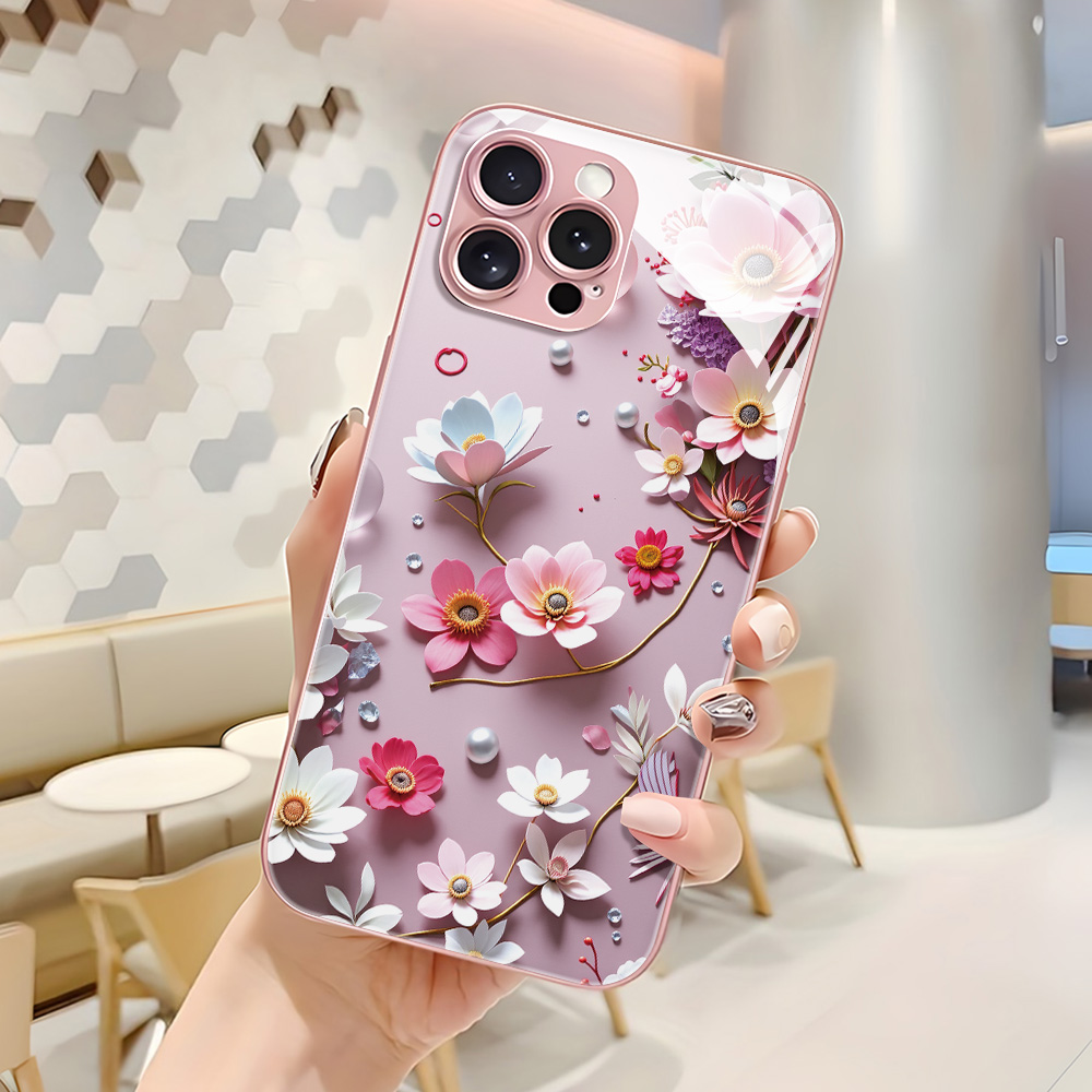 Tempered Glass Multicolored Fl - Phone Cases Luxury recension och pris