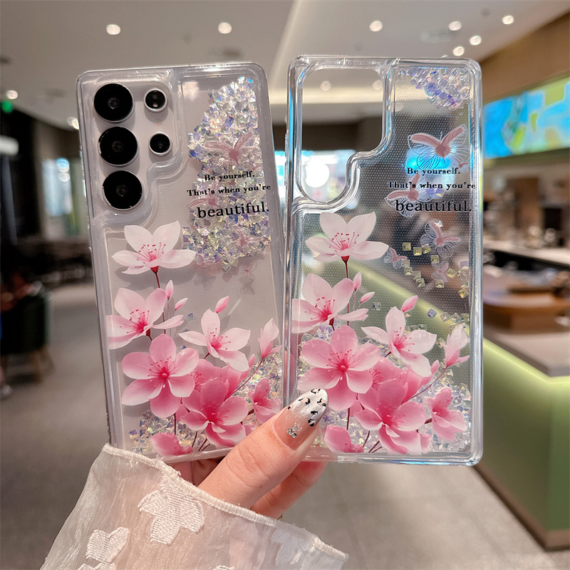 Glitter Rhinestone Quicksand C - Silicone Liquid Case recension och pris